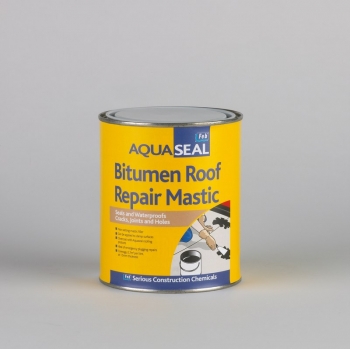 AQUASEAL BITUMEN ROOF REPAIR MASTIC - Seals & Waterproofs Cracks, Joints And Holes - Black - 1LTR (per 12)