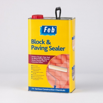 FEB BLOCK & PAVING SEAL - Forms A Tough, Clear Seal For Block Paving, Natural Stone, Paving Flags & Concrete Floors - Clear - 5LTR (per 4)