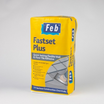 FEB FASTSET PLUS - Quick Setting Wall & Floor Tile Adhesive - Grey - 20KG