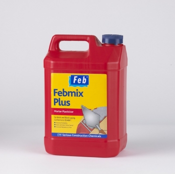 FEBMIX PLUS - Mortar Plasticiser - Red - 5LTR
