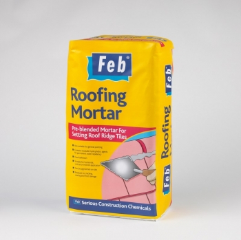 FEB ROOFING MORTAR - Pre-blended Mortar For Setting Roof Ridge Tiles - Grey - 20KG