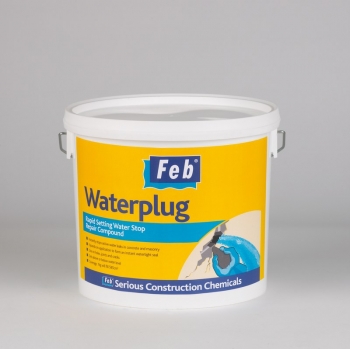 FEB WATERPLUG - Rapid Setting Water Stop Repair Compound - Grey - 5KG (Febtank Plug)
