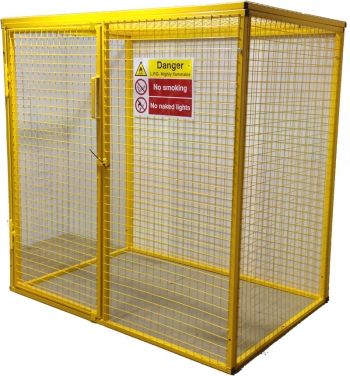 SED Gas Bottle Storage Cage - 1.8m x 1.8m x 1.2m Gas Cage - c/w Highly Flammable Sign