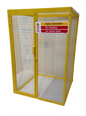 SED Gas Bottle Storage Cage - 1.8m x 1.2m x 1.2m Gas Cage - c/w Highly Flammable Sign