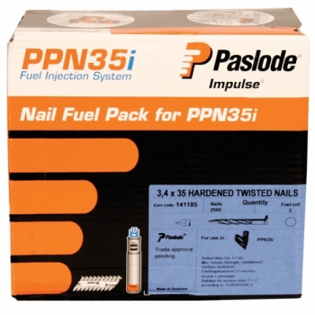 Paslode Impulse PPN35ci Nail Fuel Pack - 35mm, 3.4mm, Twisted Electro GALV (Code 141189)