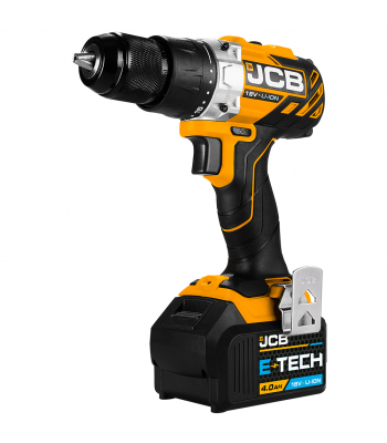 JCB 18V Brushless Drill Driver with 4.0Ah Lithium-ion Battery and 2.4A Charger - Code 21-18BLDD-4X