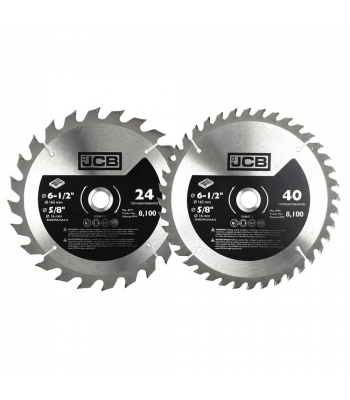 JCB 2 Piece 165mm TCT Wood Saw Blade Set - Code JCB-TCT-2PC