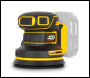 JCB Pro 18V Orbital Sander, 125mm, Brushless, Variable Speed, Dust Protected, Incl. 4x Mesh Sanding Sheets (Bare Tool) - Code JCB-18POS-125