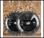 JCB 2 Piece 165mm TCT Wood Saw Blade Set - Code JCB-TCT-2PC