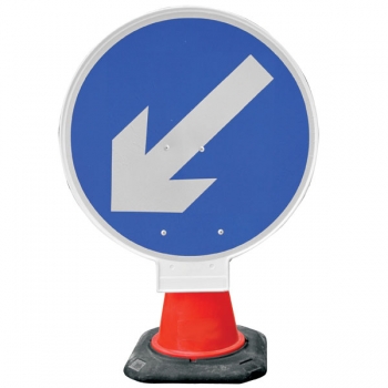 JSP 750mm Black Portacone Sign ? Arrow Left (per 5 pack)