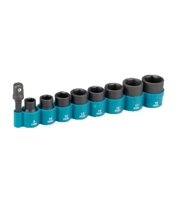 Makita B-54651 3/8” Impact Socket Set With 1/4” Hex Adapter