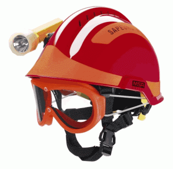 MSA F2 X-TREM Helmet - Forest Fire-Fighting inc MSA Goggles + DayGlo Helmets Stickers