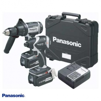 Panasonic EYC159LR31 18v Cordless Combo Kit Hammer Drill Driver & Impact Driver + 2 Lithium Ion Batteries 3.3Ah