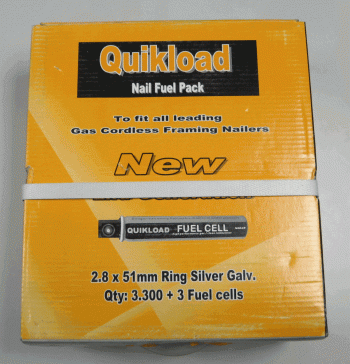 Quickload 51mm Galvanised Ring Finish Nail and Fuel Kit for Paslode IM350