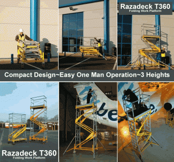 UGO Razadeck T360 Folding One Piece Access Platform - Three Levels
