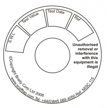 Eyebolt Test Tag (pack 100)