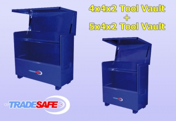 TradeSafe TS 4' x 4' x 2' Tool Vault with Hydraulic Arms & TradeSafe TS 5' x 4' x 2' Tool Vault with Hydraulic Arms Twin Pack