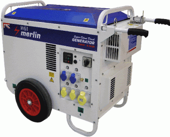 Yanmar Merlin L100 Dual Voltage 4.8KW (6.0KV) Single Cylinder (406 cc) Diesel Generator On Wheeled Trolley