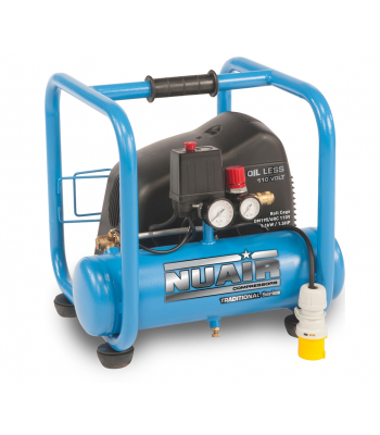 NUAIR Reciprocating Piston Air Compressors - Roll Cage OM195/6 110v