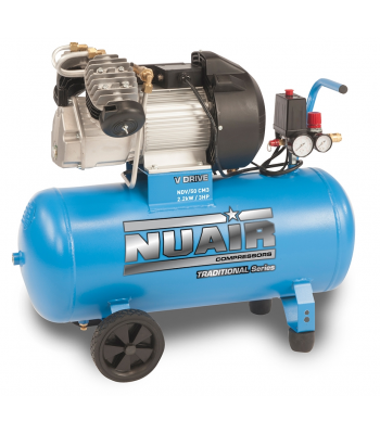 NUAIR Reciprocating Piston Air Compressors - NDV/50 CM3, 2.2kW, 8 Bar 50Lt Receiver