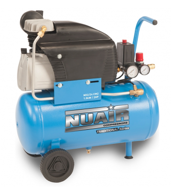 NUAIR Reciprocating Piston Air Compressors - ND2/24 CM2, 1.5kW, 8 Bar, 24Lt Receiver