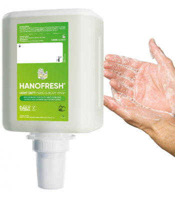 Hanzl Hanofresh Light Duty Hand & Body Wash, 1L Bottle Refill - Pack of 4