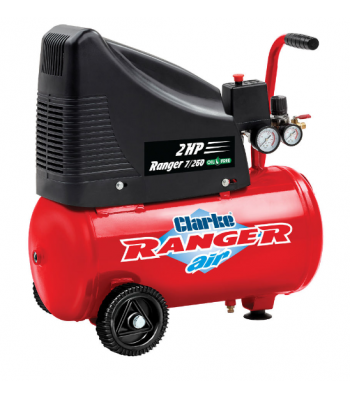 Clarke Ranger 7/260 7.8cfm 24 Litre 2HP Air Compressor (230V)