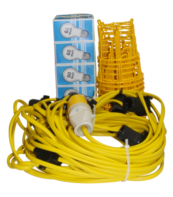 LUMER 22 Metre Festoon Kit with Lamps & Guards ES Fitting (110 Volt Only) - Code LM05180