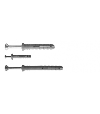 M6 x 50mm Plastic Hammerfix Screws ETA Approved Hammer Fixings (per 200)