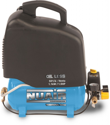 Nuair SO1/6 HP 1.5 VENTO 1.1kW, 8 Bar, 6Lt Receiver, 230v