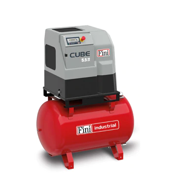 Fini Cube 7.5-10-270-ES 270L Tank Direct Drive Screw Compressor & Dryer 7.5kw 400V 37.1 CFM 10 Bar - V91PO92FNM301
