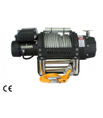 WARRIOR WINCH - EN8000 Long Drum Electric Winch with 13.8mm x 40m cable, Tensioner, OLP, SHR and Isolation Switch