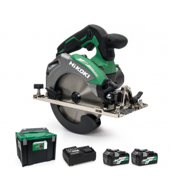 HIKOKI C3606DA/JRZ 36V Multi-Volt Cordless 165mm Circular Saw Brushless - 2 X 2.5Ah - Case - Charger