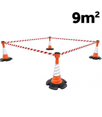 Skipper Retractable Cone Topper Kit inc Skipper Twist Road Cones 36m long - Code KIT04 - different tape colours available