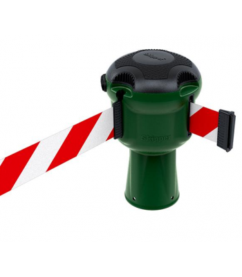 Skipper Retractable Tape Barrier 9m Green Body - Code SKIPPER01/GRW