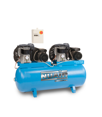 NUAIR Mounted Piston Compressor NB38/270 TD 3M+3M PRO - STATIONARY (32A), L/MIN 710, 10 BAR - S-36NW505FPS147