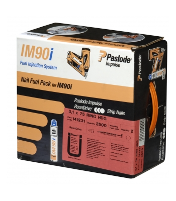 Paslode Impulse IM90i and IM360Ci Nail Fuel Pack - 63mm, 2.8mm, RG GALV-PLUS - Code 141071