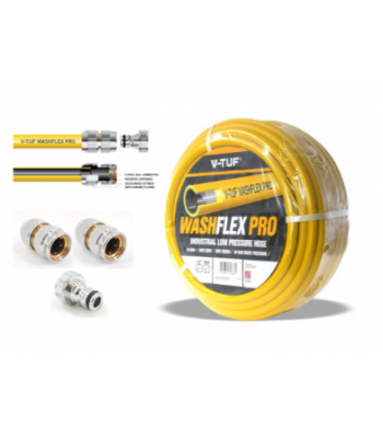 V-TUF 50m 1/2 inch  10 BAR WASHFLEX PRO WATER SUPPLY HOSE & KCQ COUPLING KIT - BF1250-KIT1