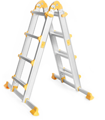 Drabest Multi-Purpose Telescopic Folding Ladder - 4x4 Treads EN131 150kg