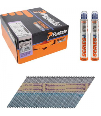 Paslode 141070 Galv+ Smooth 90mm Framing Nails for IM360Ci, 360Xi, IM90, IM100 (2200 Pack with 2 Gas Cells)