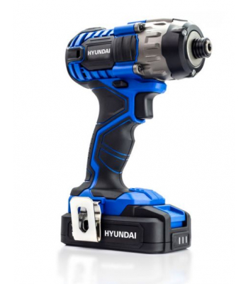 Hyundai HY2177 20V MAX 180Nm Li-Ion Cordless Impact Driver and 32-Piece Drill Bit Accessory Set