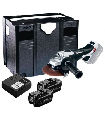 PANASONIC EY46A2LJ2G31 DUAL VOLTAGE 14.4V/18V ANGLE GRINDER 125MM INC 2X 5.0AH BATTS