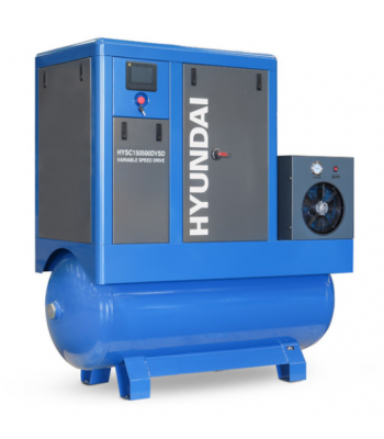 Hyundai HYSC150500DVSD 15hp 500L Permanent Magnet Screw Air Compressor with Dryer and Variable Speed Drive
