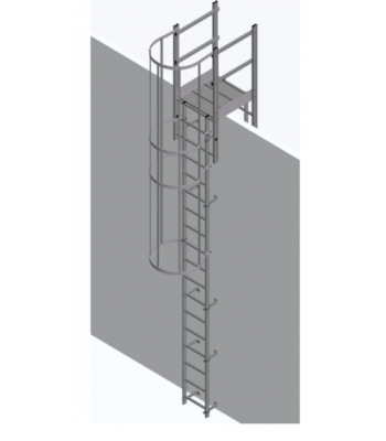Hymer Fixed Vertical Ladder Roof parapet with hoops and crossover, available in different heights
