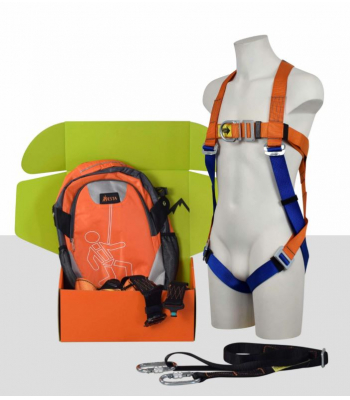 ARESTA Double Point Harness Scaffolder Kit 4S inc Elasticated Lanyard c/w Scaffold Hooks – Code AK-S04S