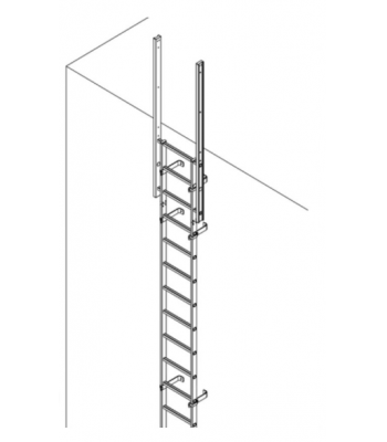 KRAUSE GALVANISED STEEL FIXED LADDER WALKTHROUGH ONLY, DIFFERENT SIZES AVAILABLE