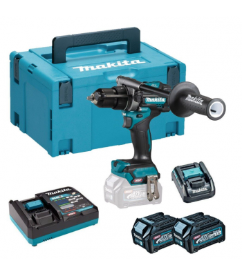 MAKITA HP001GD202 40V MAX XGT BRUSHLESS COMBI DRILL INC 2X 2.5AH BATTERIES