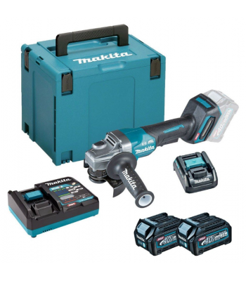 MAKITA GA012GD202 40V MAX XGT PADDLE SWITCH 115MM ANGLE GRINDER INCLUDES 2X 2.5AH BATTERIES & CHARGER