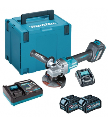 MAKITA GA022GD202 40V MAX XGT SLIDE SWITCH 115MM ANGLE GRINDER INCLUDES 2X 2.5AH BATTERIES & CHARGER