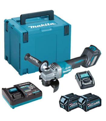 MAKITA GA028GD202 40V MAX XGT PADDLE SWITCH 115MM ANGLE GRINDER INCLUDES 2X 2.5AH BATTERIES & CHARGER